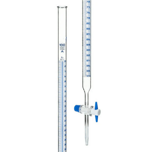 Burettes PTFE Key Stopcock Class A Borosilicate Glass