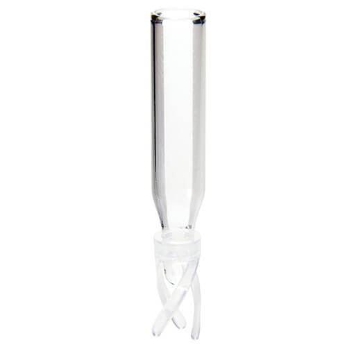 300µL Glass Insert with Polymer Spring feet, 6 x 29mm, Pack of 100