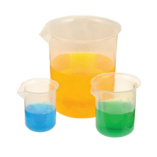 25 ml Beakers Plastic Polypropylene 100/pk