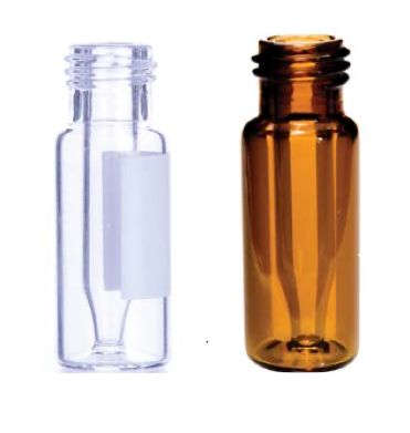 Amber Glass Vials with fused insert 0.35 ml and ID patch HPLC Autosampler Vials with PTFE Caps with Silicon Septa | Pack of 100