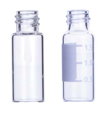 Clear Glass Screw Top, 2 ml, HPLC Autosampler Vials with PP Caps PTFE/Silicon Septa & write-on patch -100 Vials