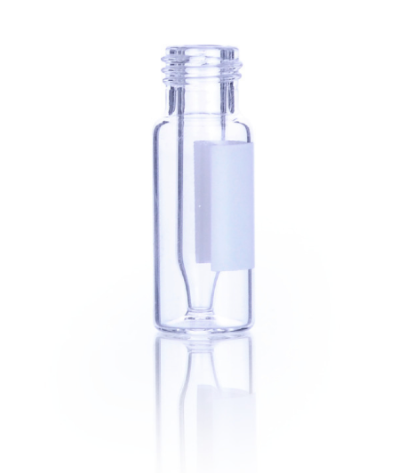 Clear Glass Vials with fused insert 0.35 ml and ID patch HPLC Autosampler Vials with PTFE Caps with Silicon Septa 100 Vials